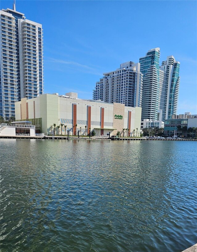 water view with a boat dock