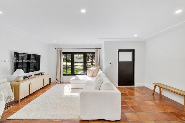 view of tiled living room