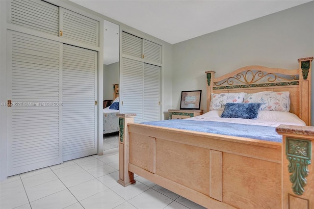 bedroom featuring tile patterned floors