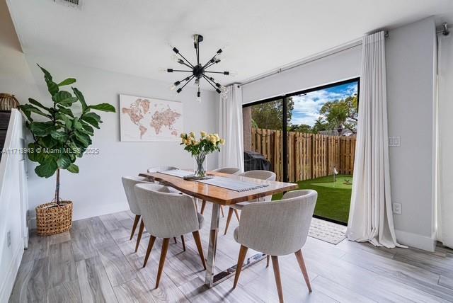 dining area featuring light hardwood / wood-style flooring