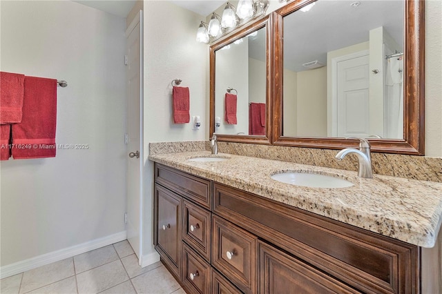 bathroom featuring tile patterned floors and vanity