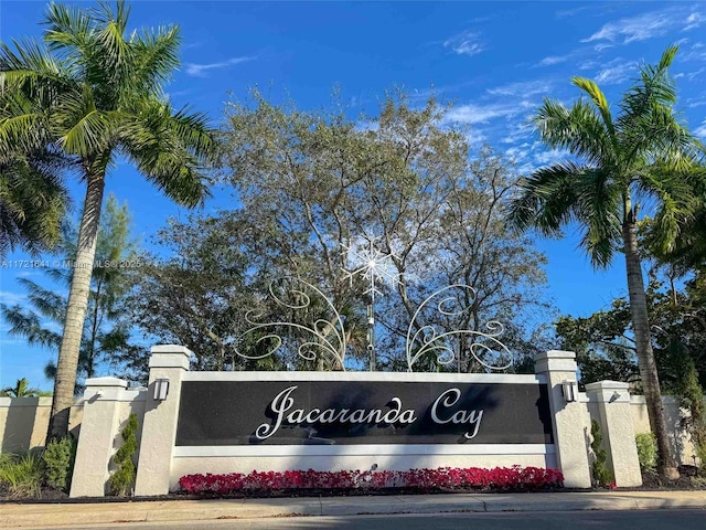 view of community sign