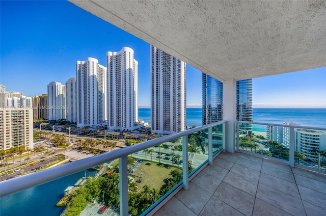 balcony with a water view