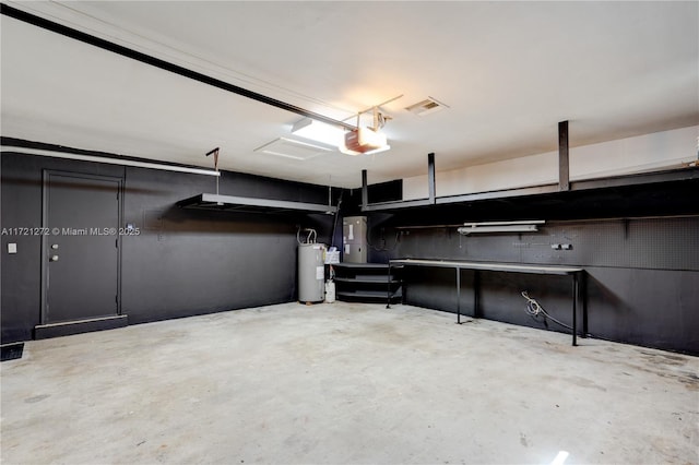 basement with electric water heater