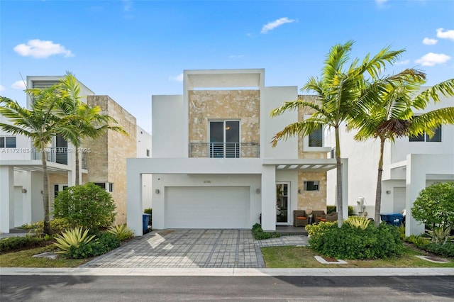 view of front of home with a garage