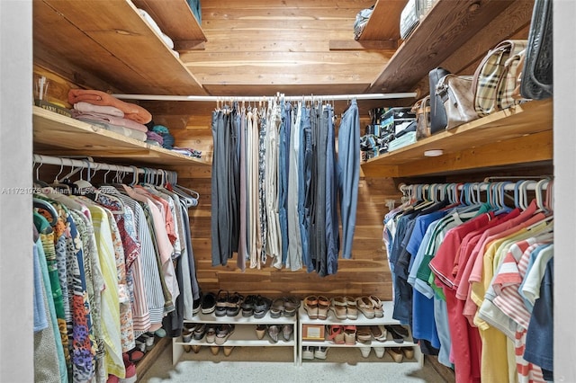 view of walk in closet