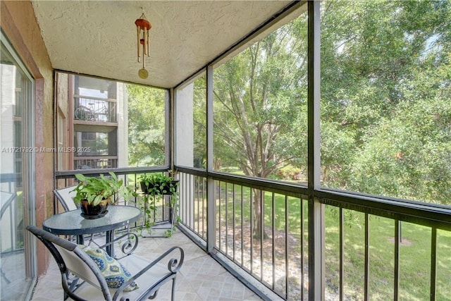 view of unfurnished sunroom