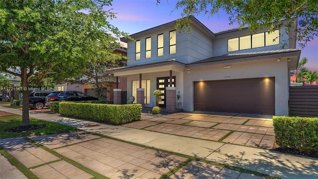 view of front facade with a garage