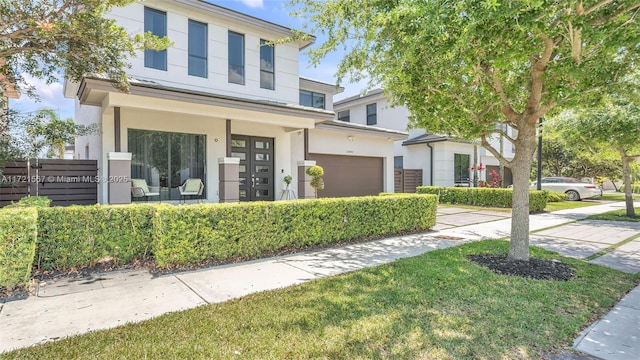 view of front of house with a garage