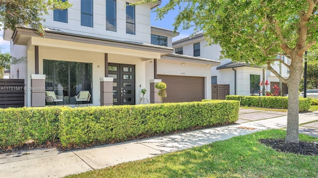 view of front of house with a garage