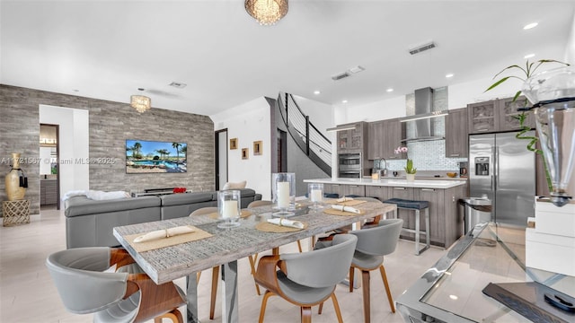 dining room featuring sink