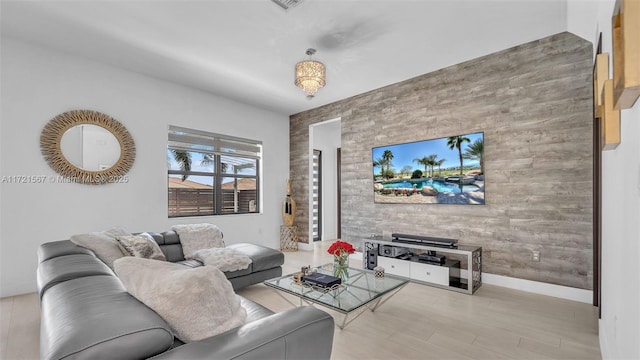 living room with light hardwood / wood-style floors