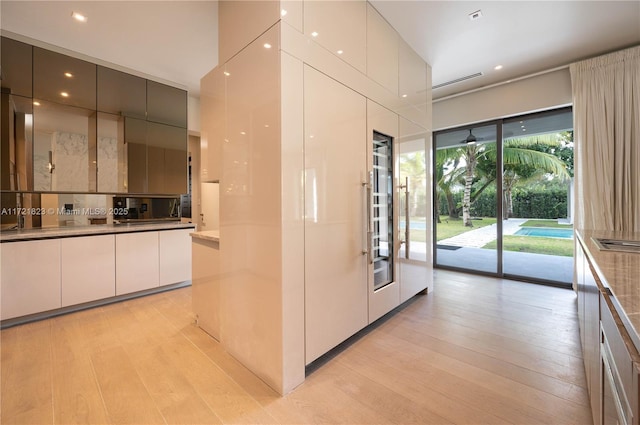 hall featuring light hardwood / wood-style floors