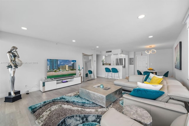 living room featuring hardwood / wood-style flooring