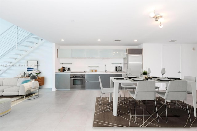 dining area with sink