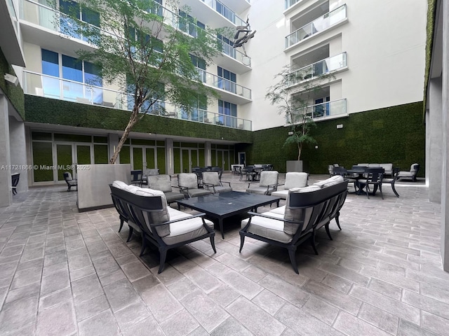 view of patio featuring an outdoor hangout area