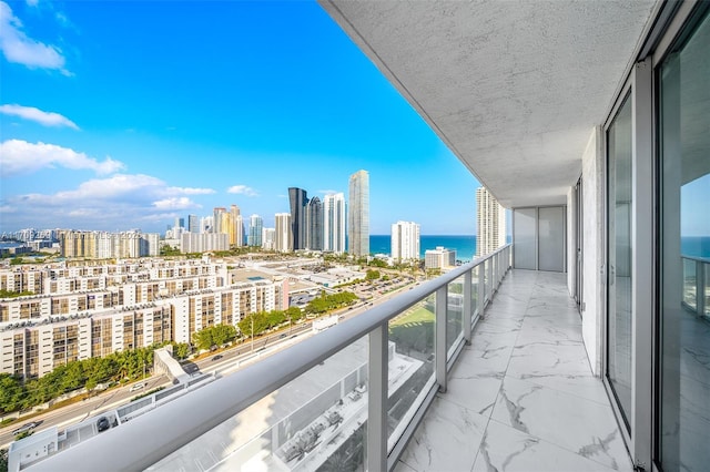 balcony with a water view