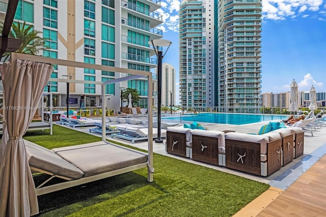 pool featuring a view of city