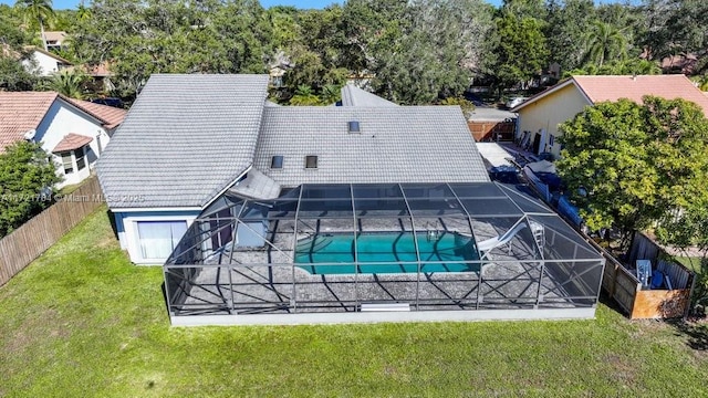 11340 SW 1st St, Coral Springs, FL 33071 - exterior space featuring a lawn, a fenced in pool, a patio, and fence private yard
