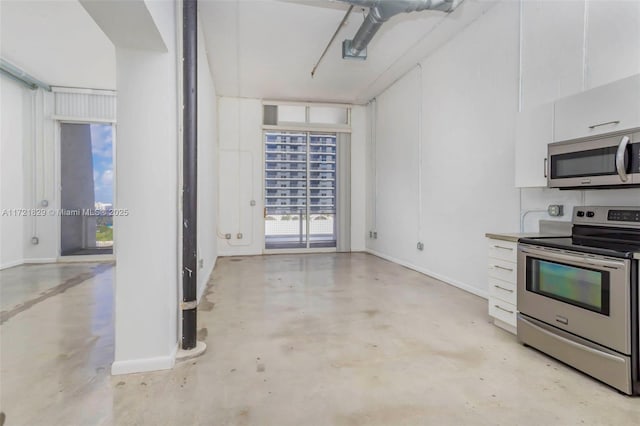 kitchen with white cabinets and stainless steel appliances