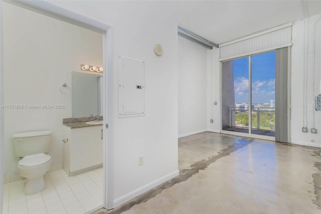 spare room featuring sink and electric panel