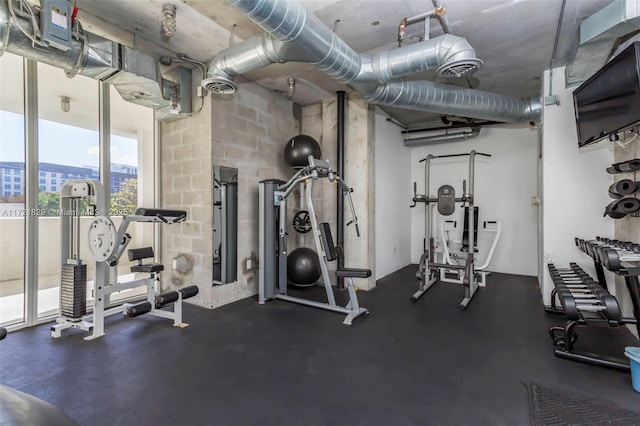 view of workout area