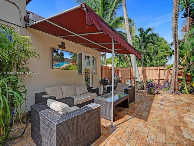 view of patio with an outdoor hangout area