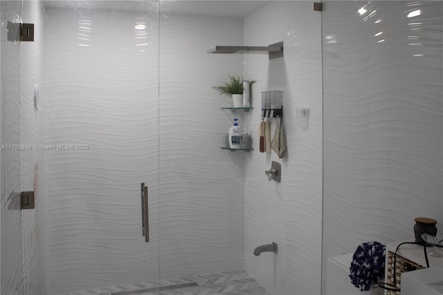 bathroom with an enclosed shower