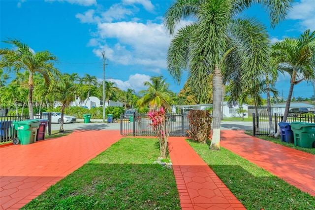 view of community with a lawn