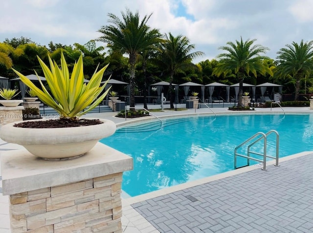 view of pool with a patio area