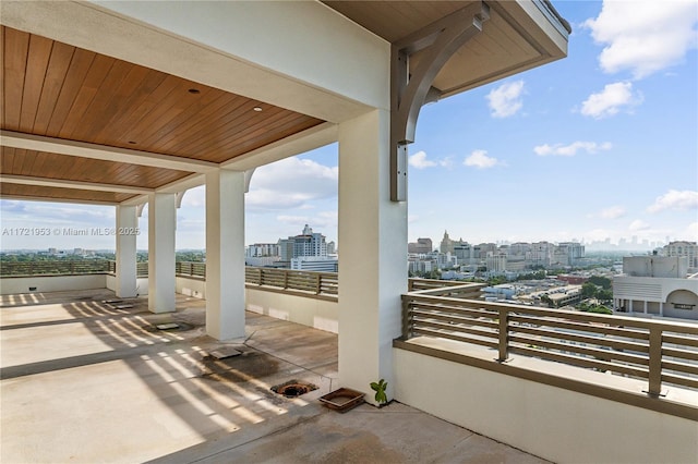 view of patio / terrace with a balcony