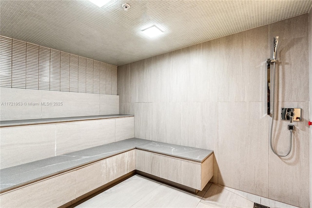 view of sauna / steam room featuring tile patterned floors