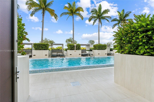 view of pool featuring a patio area