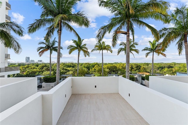 view of patio with a balcony