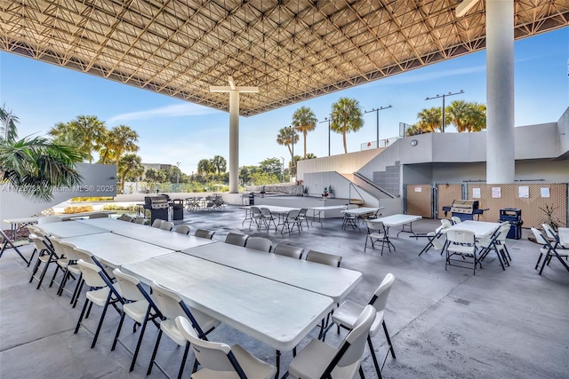 view of patio featuring exterior bar and grilling area