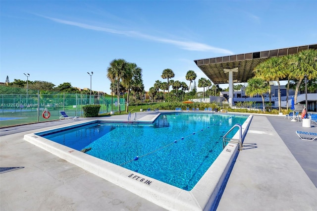 view of pool featuring a patio