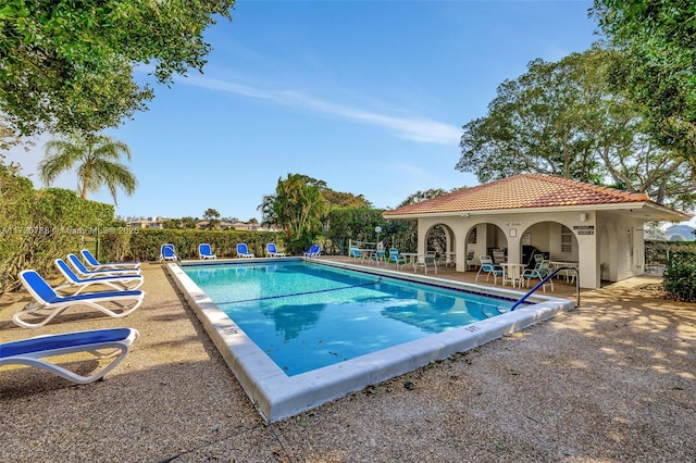 view of pool with a patio