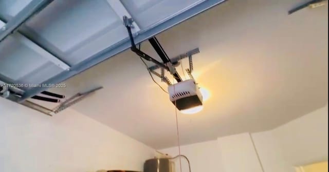 garage view of a garage door opener