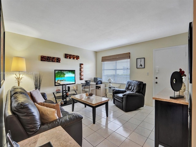 view of tiled living room