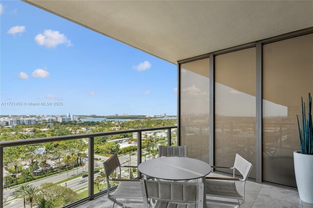 balcony with a water view