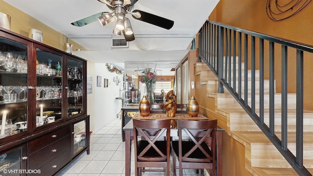 view of tiled dining space