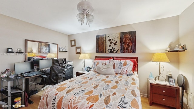 bedroom featuring light hardwood / wood-style flooring