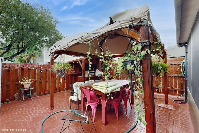 view of patio with a gazebo