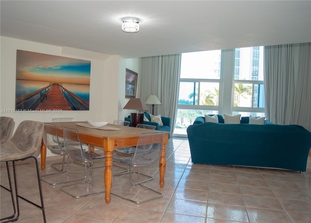 view of tiled dining room