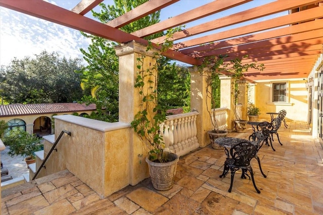 view of patio / terrace with a pergola