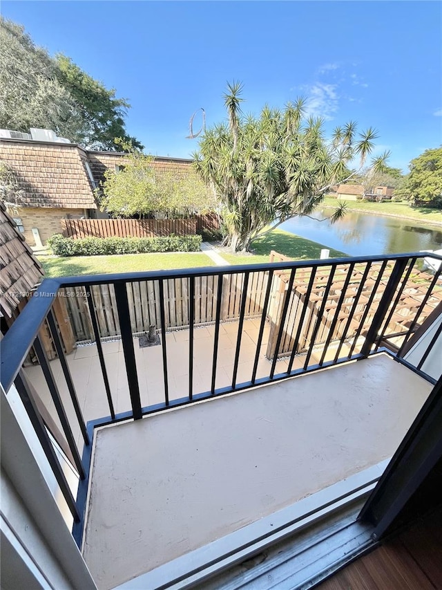 balcony with a water view