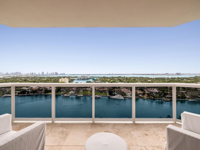 balcony with a water view