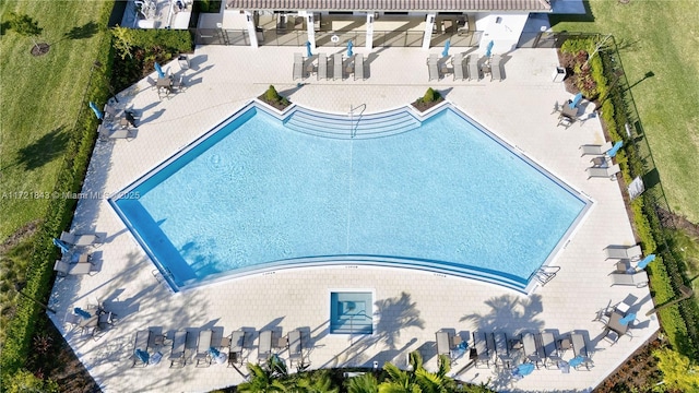 view of pool with a patio