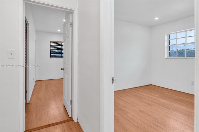 hall featuring light hardwood / wood-style flooring