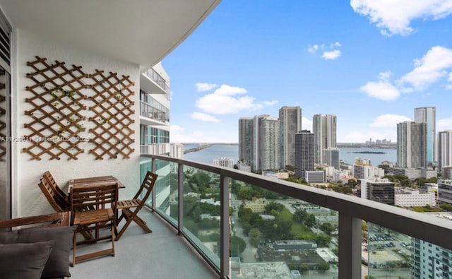 balcony with a water view